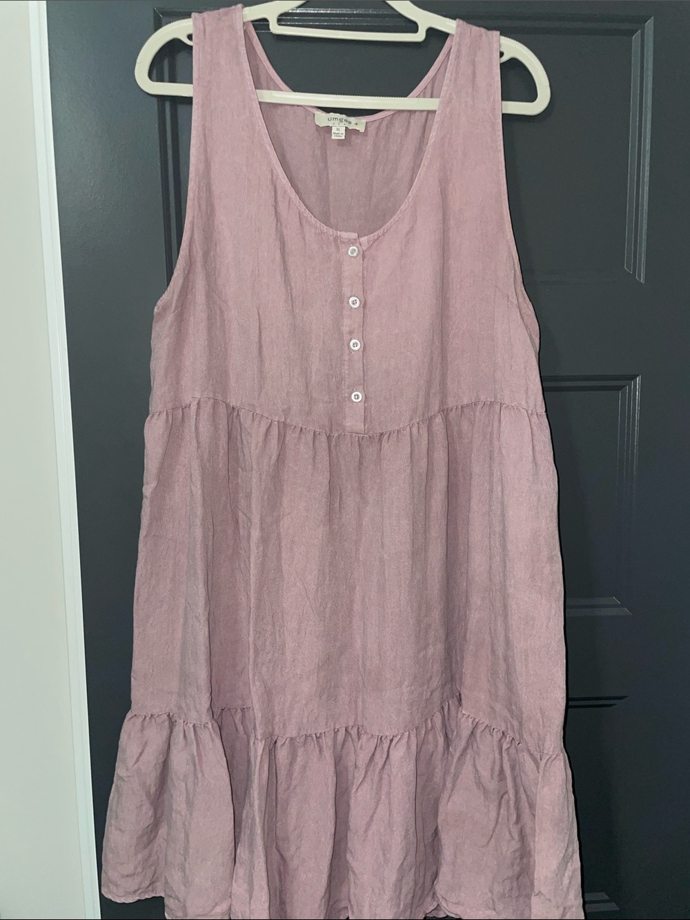 Sleeveless Lilac Button-Front Dress